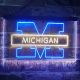 Michigan Wolverines Logo 1 Neon-Like LED Sign