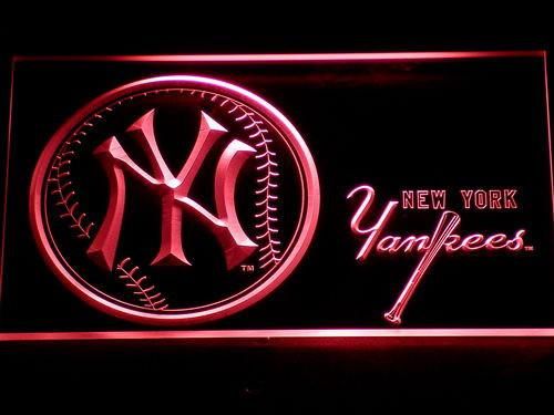 NY Yankees Logo Baseball Tin Sign US Made Game Room Man Cave Bar