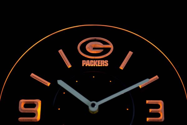 Green Bay Packers Modern LED Neon Wall Clock