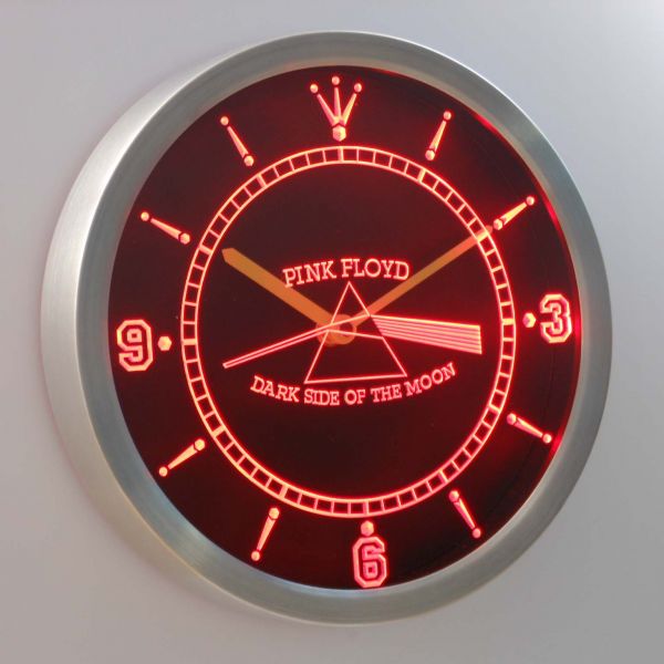 Pink Floyd logo neon wall clock