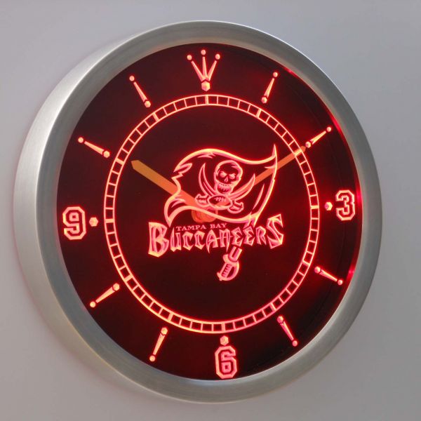 Tampa Bay Buccaneers LED Neon Wall Clock | FanSignsTime