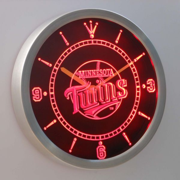 Minnesota Twins LED Neon Wall Clock - Legacy Edition | FanSignsTime