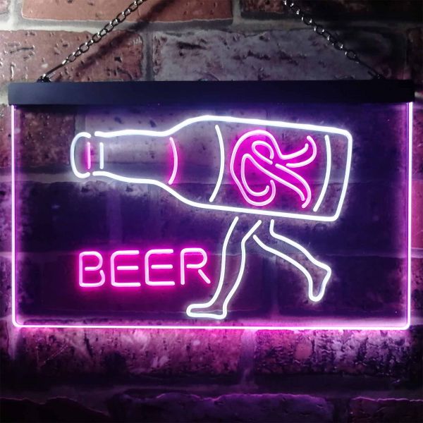 Rainier Beer Walking bottle Neon-Like LED Sign