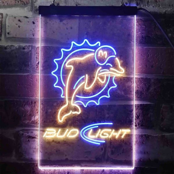 Miami Dolphins Man Cave Logo Neon Sign Light Lamp –