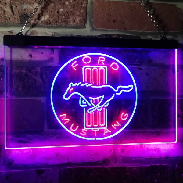 FO MUSTANG NEON LIGHT SIGN Display Garage STORE BEER BAR CLUB Signag 17/'/'X14/'/'