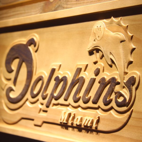 Miami Dolphins Wood Sign 