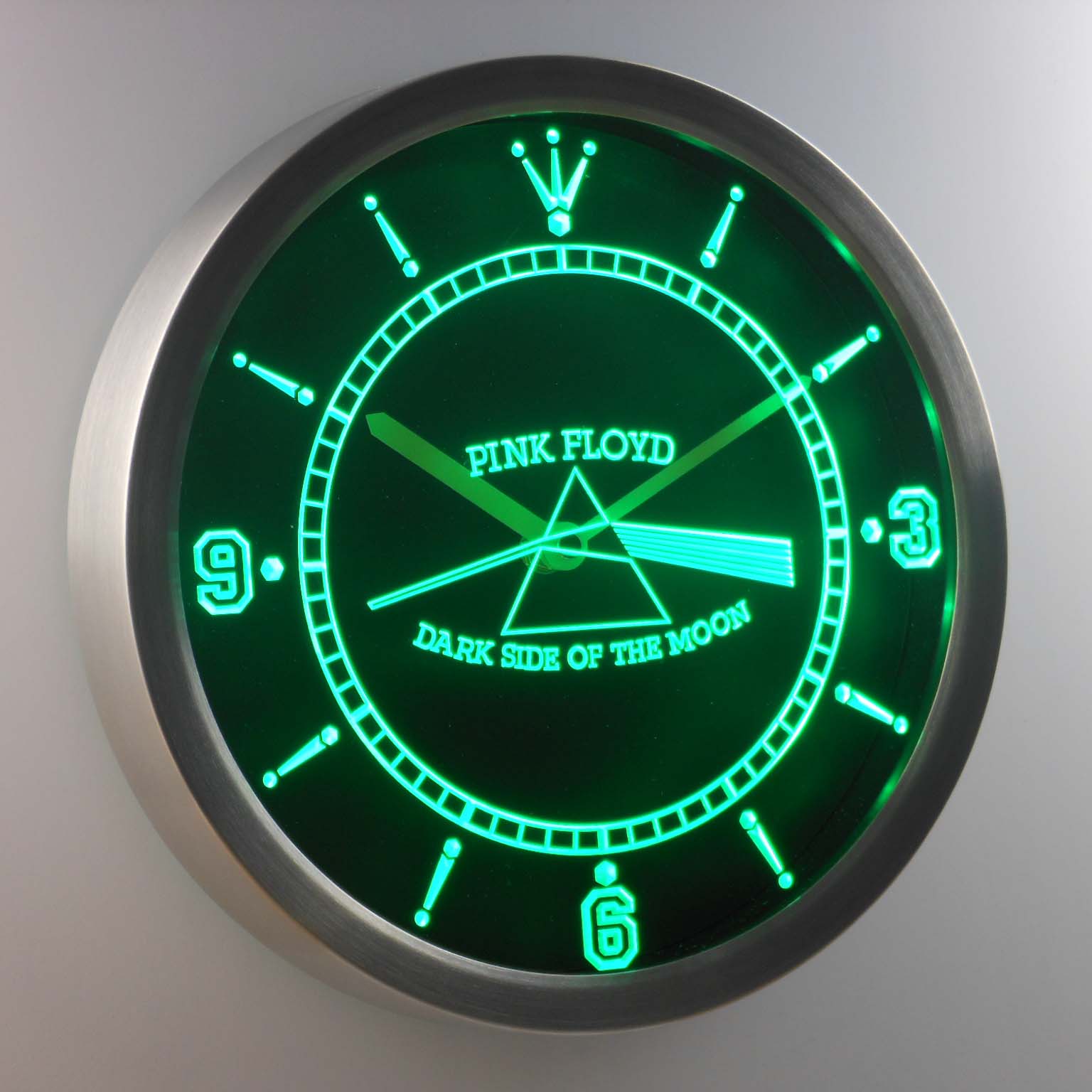 Pink Floyd logo neon wall clock