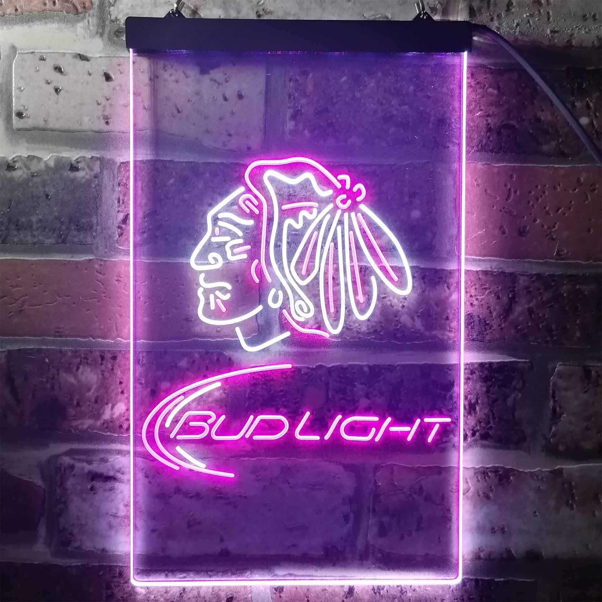 blackhawks bud light neon